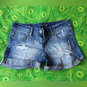 Refuge Distressed Blue Jean Shorts
